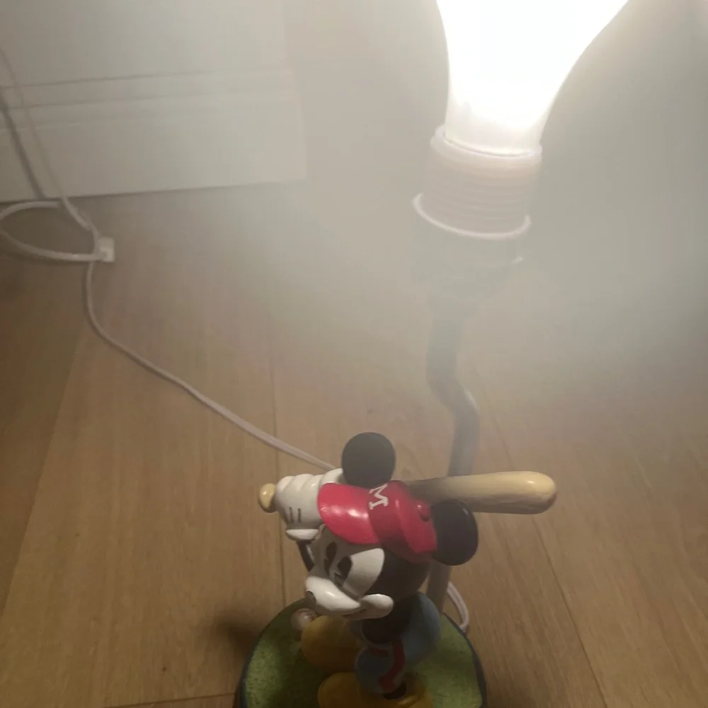 Mickey Mouse Baseball Lamp Kids Room Decor- Works No Shade
